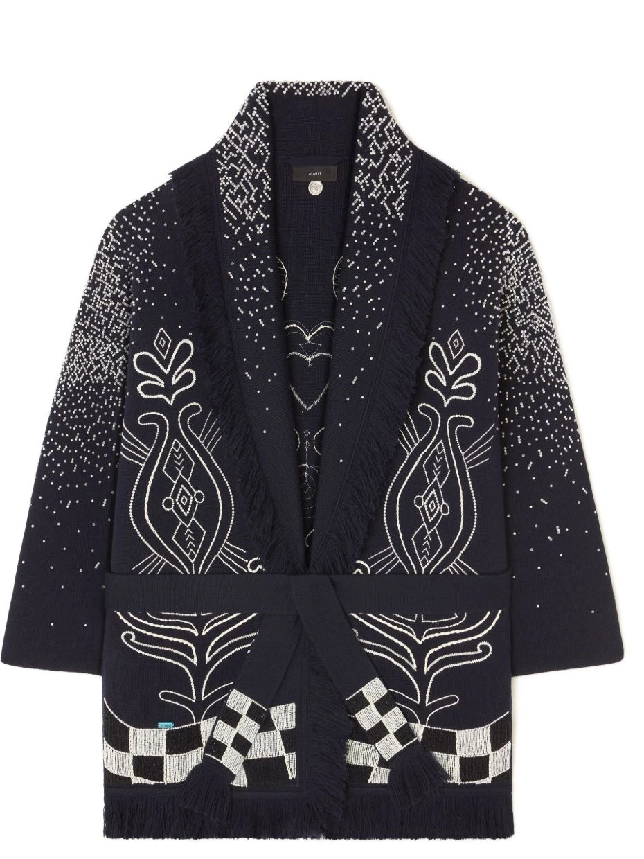 Affordable Alanui virgin-wool cardigan Women bead-embellished 0720